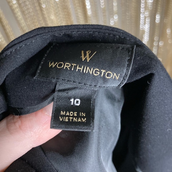 Worthington black faux wrap midi pencil skirt with buckle hip detail - Picture 8 of 8